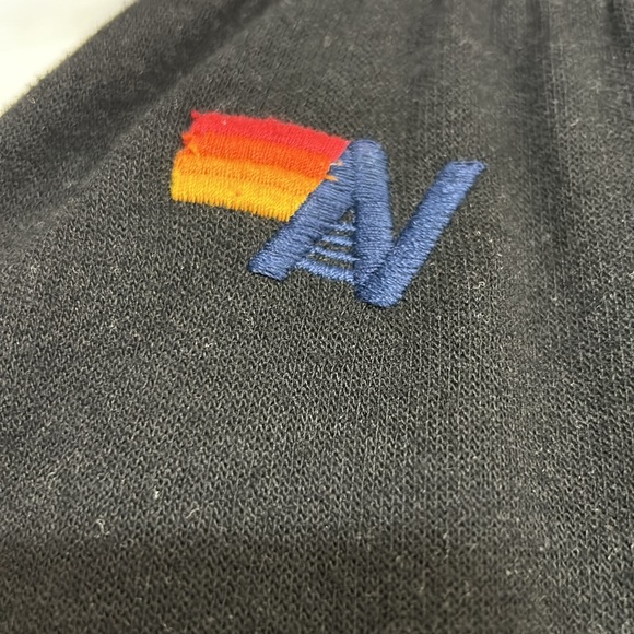 NWOT AVIATOR NATION SMILEY 2 LIGHT WEIGHT SWEATPANTS - BLACK - Picture 8 of 10